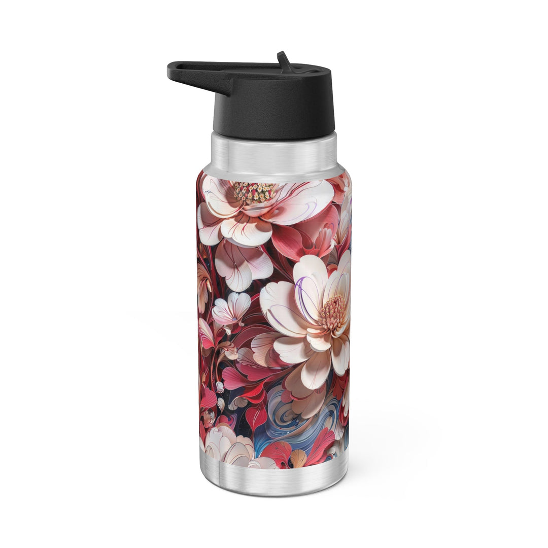 Floral Marble Whirls - Gator Tumbler 32oz - Mug - g(0D·IO) - Silver - 32oz -