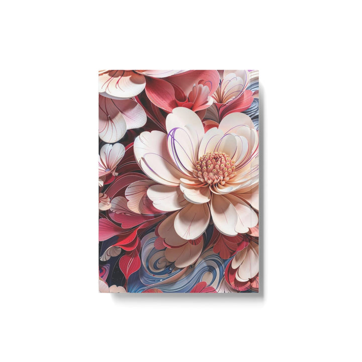 Floral Marble Whirls - Hard Backed Journal - Paper products - g(0D·IO) - Graph - A5 - White