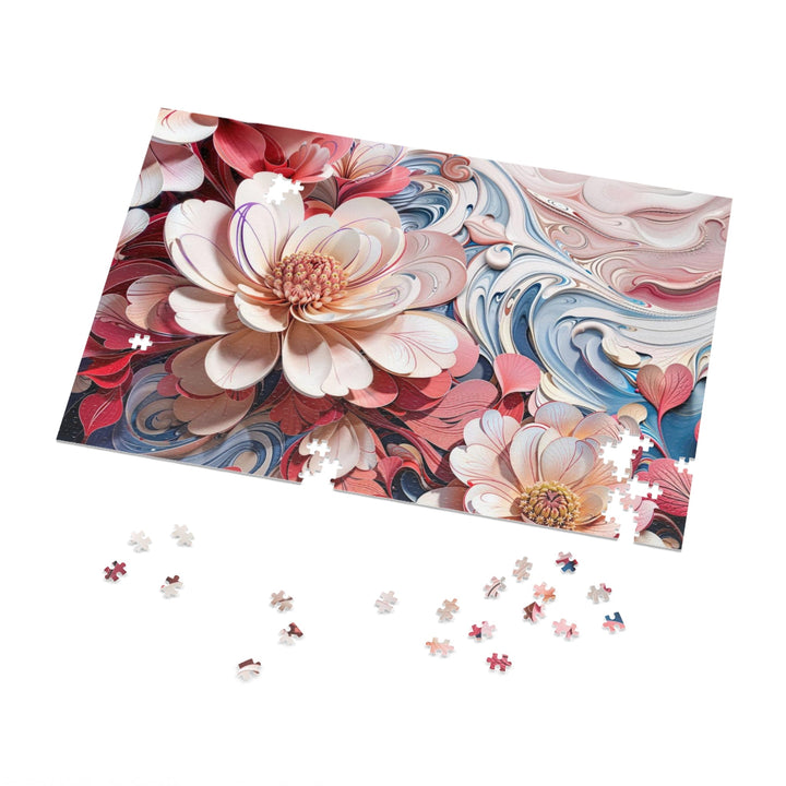 Floral Marble Whirls - Jigsaw Puzzle (100, 252, 500, 1000 pieces) - Puzzle - g(0D·IO) - 29.25" × 19.75" (1000 pcs) - -