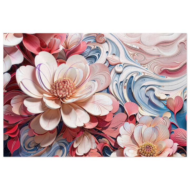 Floral Marble Whirls - Jigsaw Puzzle (100, 252, 500, 1000 pieces) - Puzzle - g(0D·IO) - 29.25" × 19.75" (1000 pcs) - -