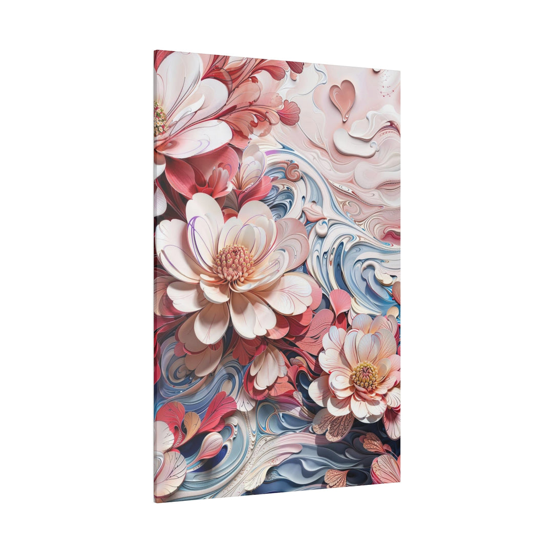 Floral Marble Whirls - Matte Canvas - Canvas - g(0D·IO) - 32" x 32" (Square) - 0.75'' -