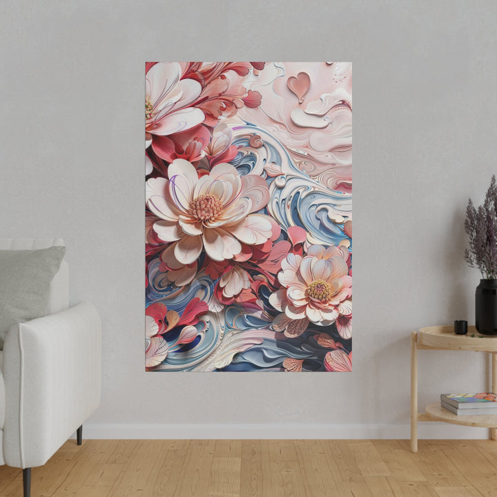 Floral Marble Whirls - Matte Canvas - Canvas - g(0D·IO) - 32" x 32" (Square) - 0.75'' -