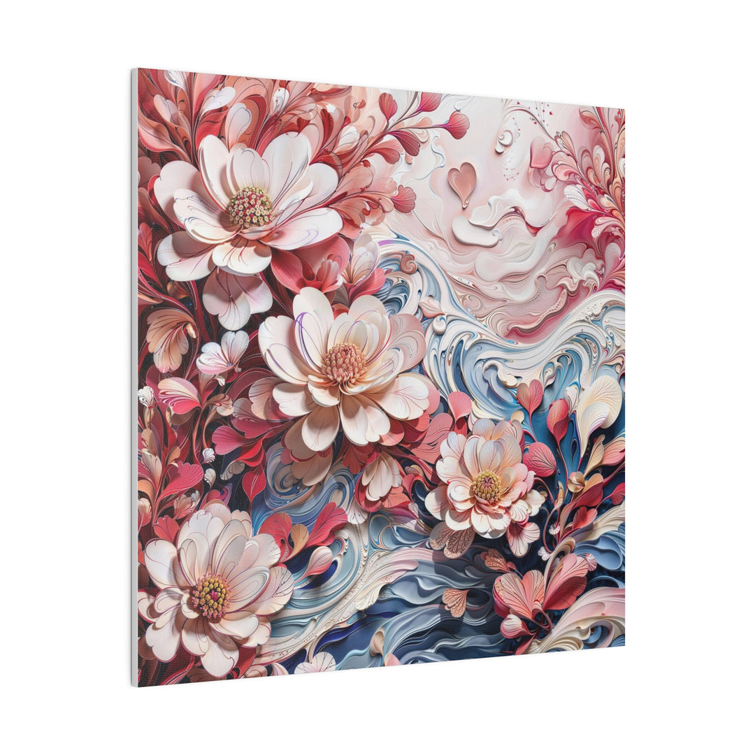 Floral Marble Whirls - Matte Canvas - Canvas - g(0D·IO) - 32" x 32" (Square) - 0.75'' -