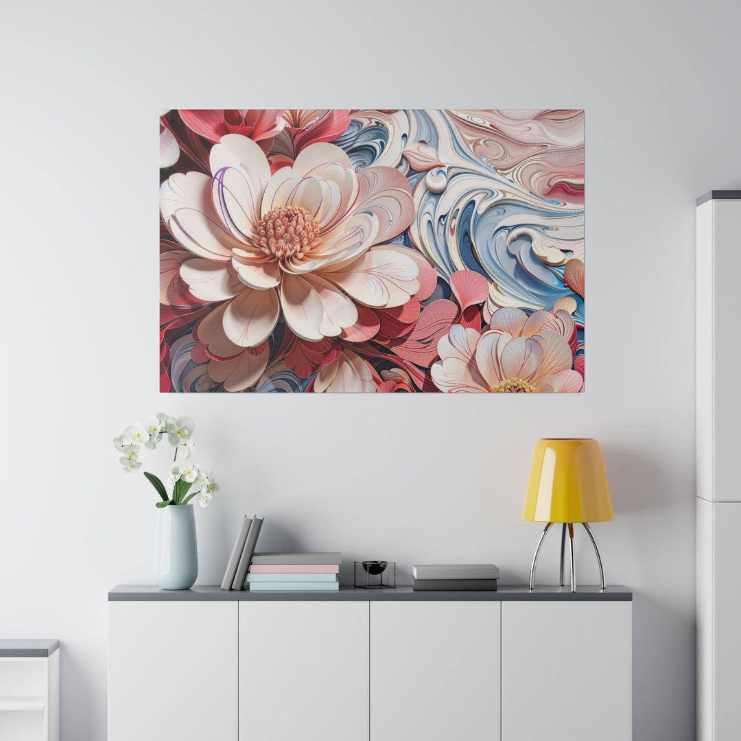 Floral Marble Whirls - Matte Canvas - Canvas - g(0D·IO) - 32" x 32" (Square) - 0.75'' -