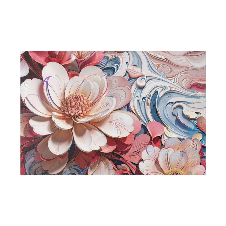 Floral Marble Whirls - Matte Canvas - Canvas - g(0D·IO) - 48″ x 32″ (Horizontal) - 0.75'' -