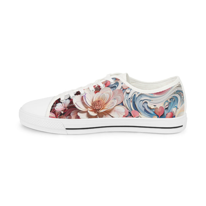 Floral Marble Whirls - Men's Lowtop Sneakers - Shoes - g(0D·IO) - US 5 - Black sole -