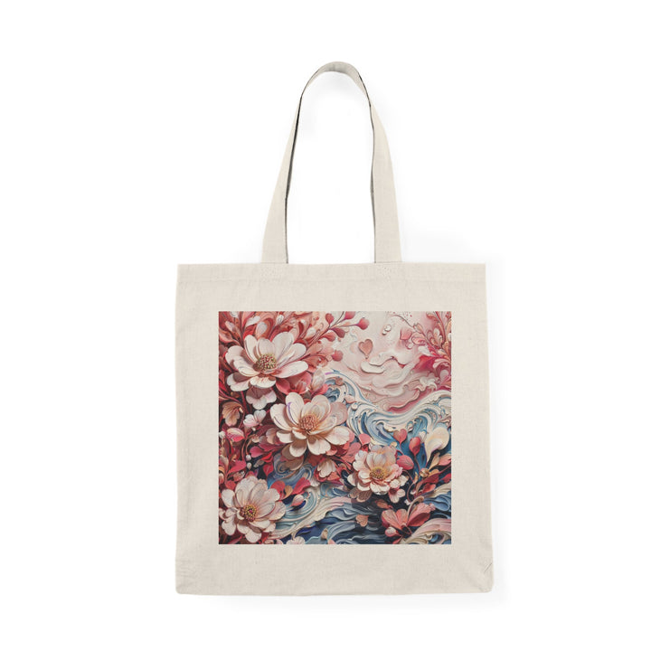 Floral Marble Whirls - Natural Tote Bag - Bags - g(0D·IO) - 15" x 16" - Natural -