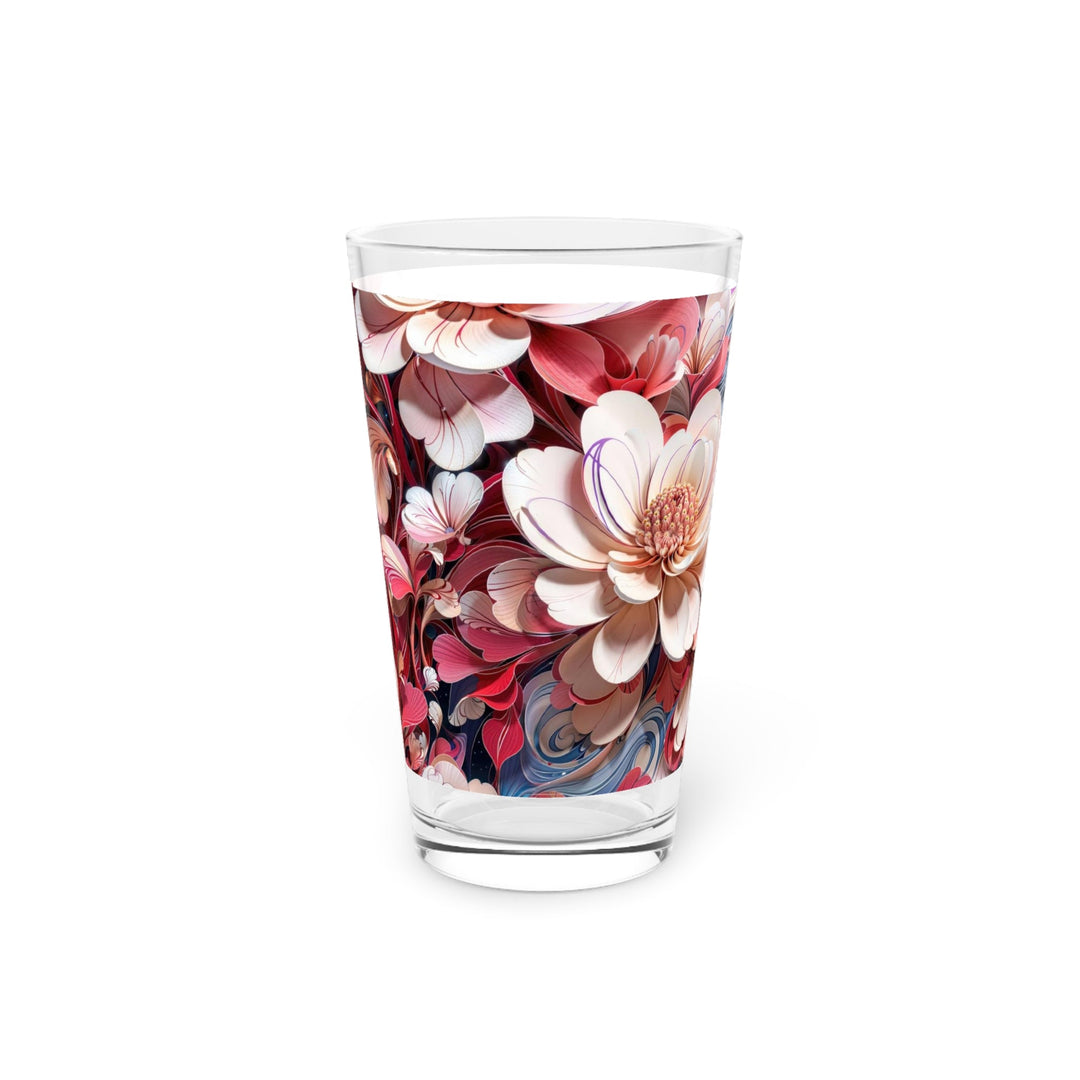 Floral Marble Whirls - Pint Glass - Mug - g(0D·IO) - 16oz - -