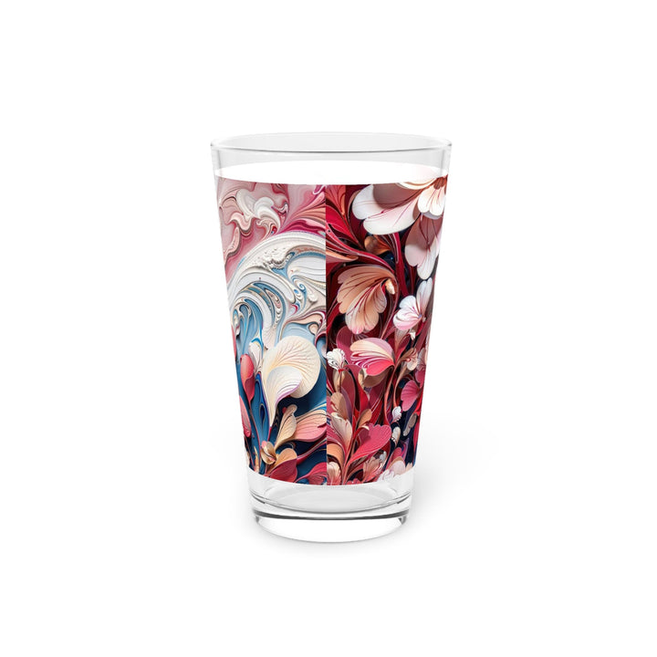 Floral Marble Whirls - Pint Glass - Mug - g(0D·IO) - 16oz - -