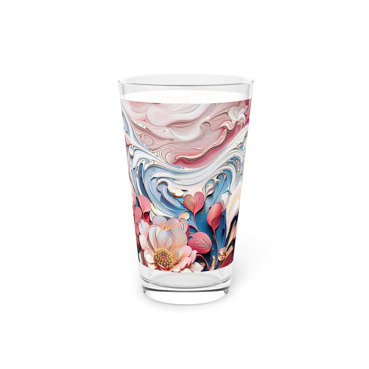 Floral Marble Whirls - Pint Glass - Mug - g(0D·IO) - 16oz - -