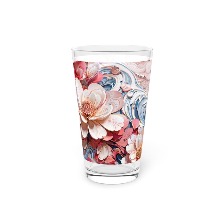 Floral Marble Whirls - Pint Glass - Mug - g(0D·IO) - 16oz - -