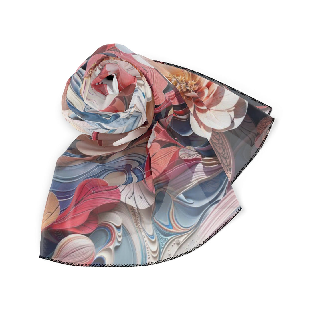 Floral Marble Whirls - Poly Scarf - Accessories - g(0D·IO) - Poly chiffon - 50" × 50" -