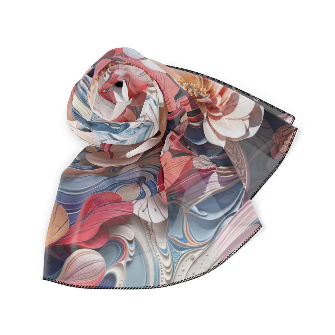 Floral Marble Whirls - Poly Scarf - Accessories - g(0D·IO) - Poly chiffon - 50" × 50" -