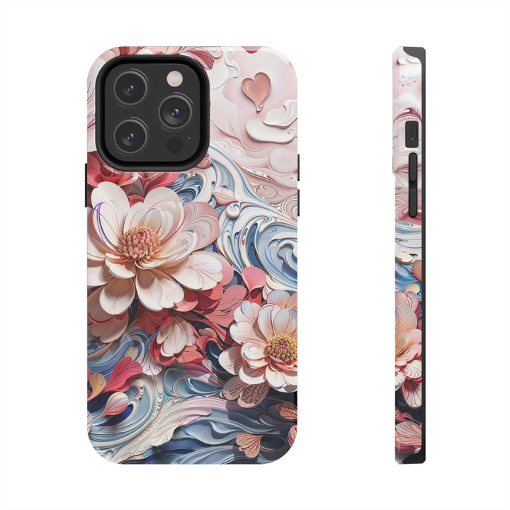 Floral Marble Whirls - Tough Phone Case - Phone Case - g(0D·IO) - iPhone 14 Pro Max - -