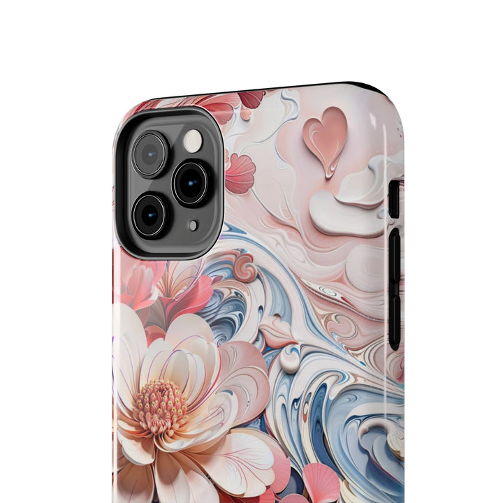 Floral Marble Whirls - Tough Phone Case - Phone Case - g(0D·IO) - iPhone 13 Mini - -