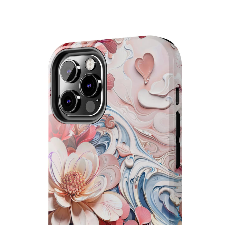 Floral Marble Whirls - Tough Phone Case - Phone Case - g(0D·IO) - iPhone 13 Mini - -