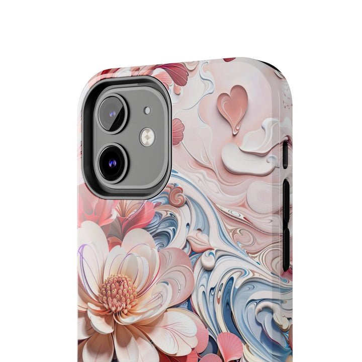 Floral Marble Whirls - Tough Phone Case - Phone Case - g(0D·IO) - iPhone 13 Mini - -