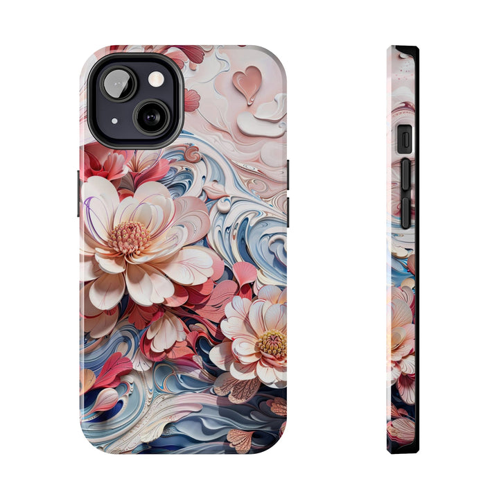 Floral Marble Whirls - Tough Phone Case - Phone Case - g(0D·IO) - iPhone 13 - -