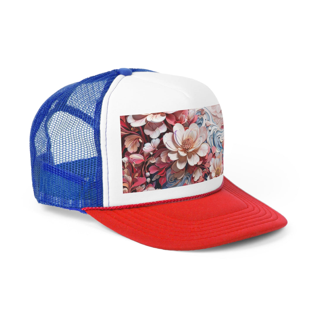 Floral Marble Whirls - Trucker Hat - Hats - g(0D·IO) - Pink - One size -