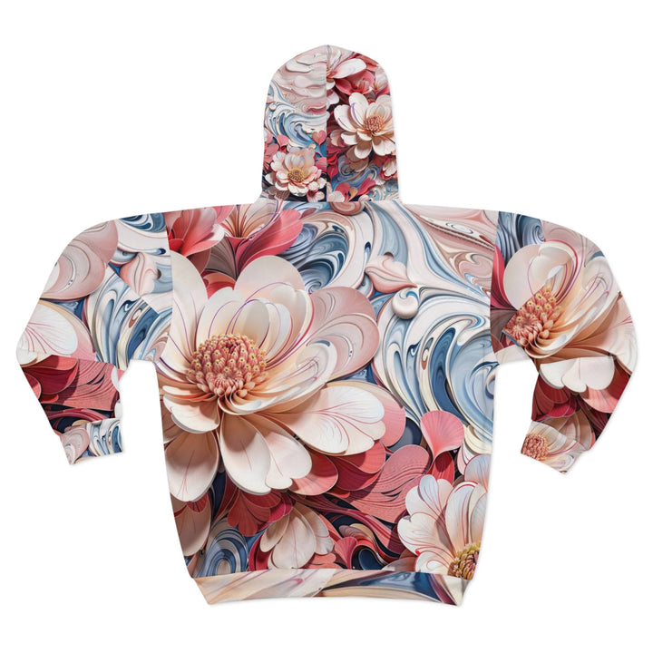 Floral Marble Whirls - Unisex Zip Hoodie - All Over Prints - g(0D·IO) - XS - -