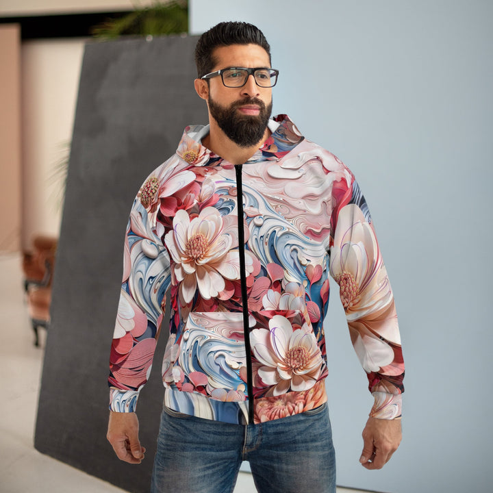 Floral Marble Whirls - Unisex Zip Hoodie - All Over Prints - g(0D·IO) - XS - -