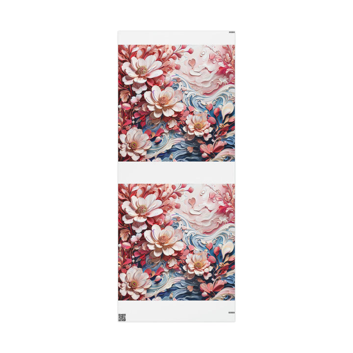 Floral Marble Whirls - Wrapping Paper - Home Decor - g(0D·IO) - 30'' x 72'' - Matte -