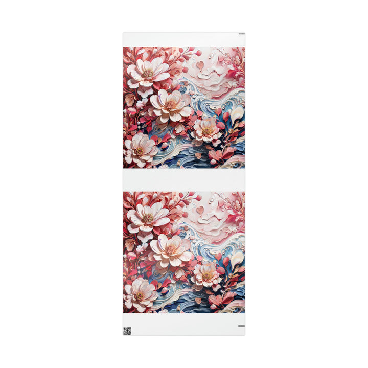 Floral Marble Whirls - Wrapping Paper - Home Decor - g(0D·IO) - 30'' x 72'' - Glossy -