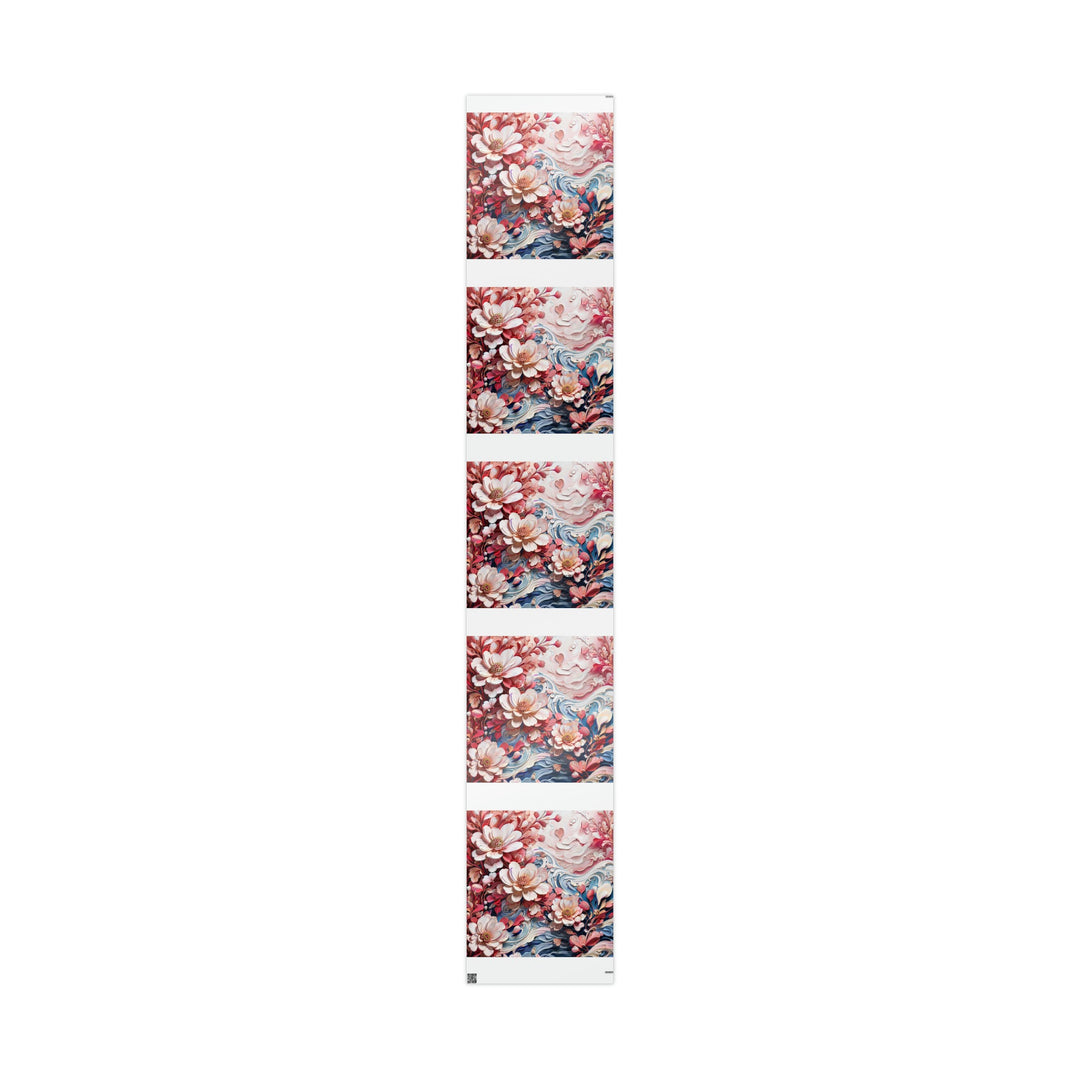 Floral Marble Whirls - Wrapping Paper - Home Decor - g(0D·IO) - 30" x 180" - Glossy -