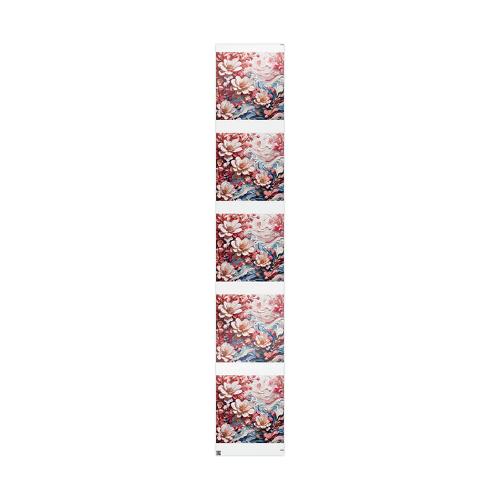 Floral Marble Whirls - Wrapping Paper - Home Decor - g(0D·IO) - 30" x 180" - Glossy -