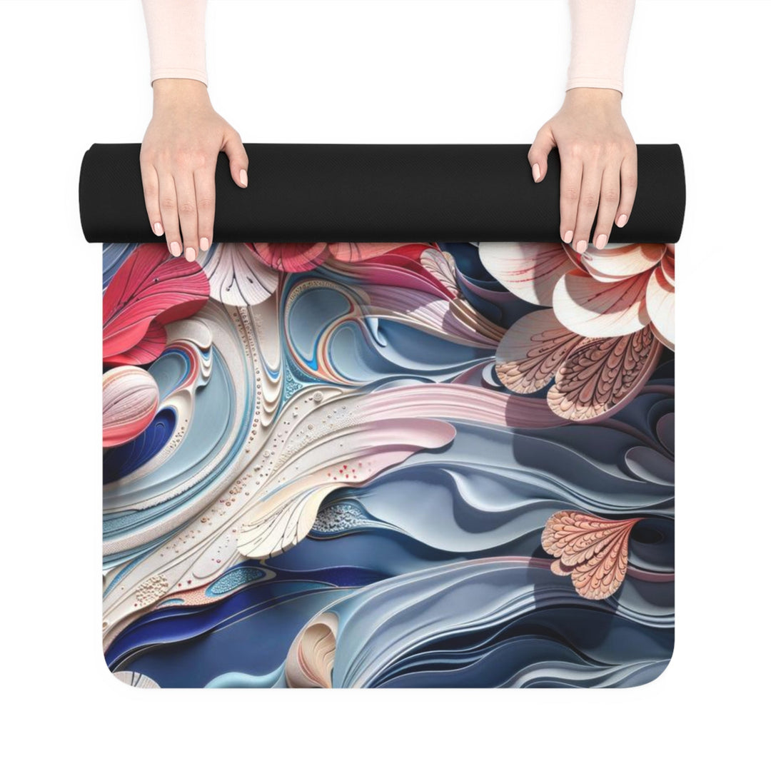 Floral Marble Whirls - Yoga Mat - Home Decor - g(0D·IO) - 24” x 68” - -