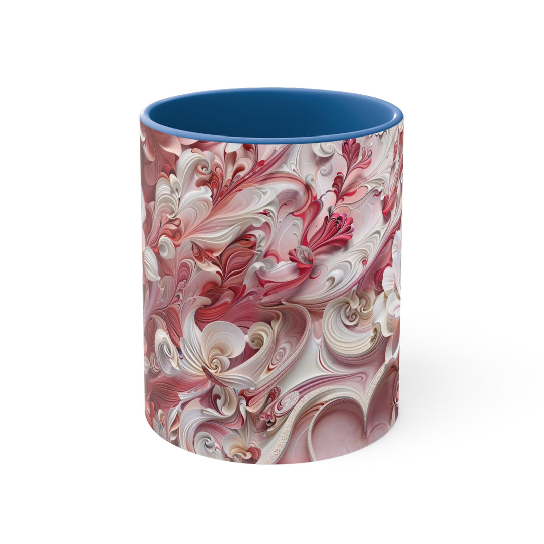 Floral Swirl Abundance - Accent Coffee Mug - Mug - g(0D·IO) - Blue - 11oz -