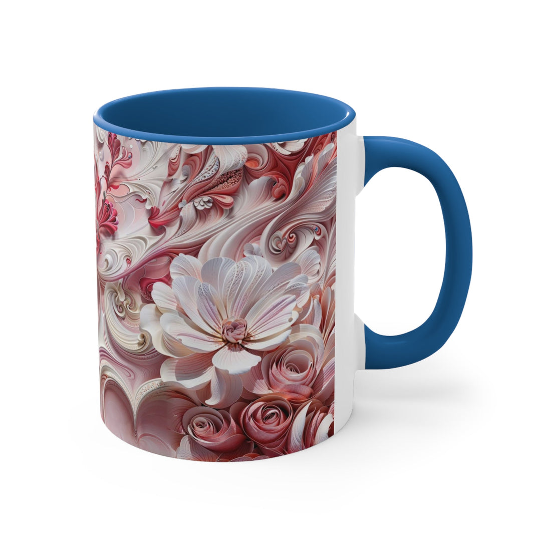 Floral Swirl Abundance - Accent Coffee Mug - Mug - g(0D·IO) - Pink - 11oz -