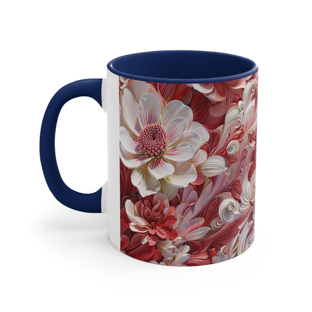 Floral Swirl Abundance - Accent Coffee Mug - Mug - g(0D·IO) - Pink - 11oz -