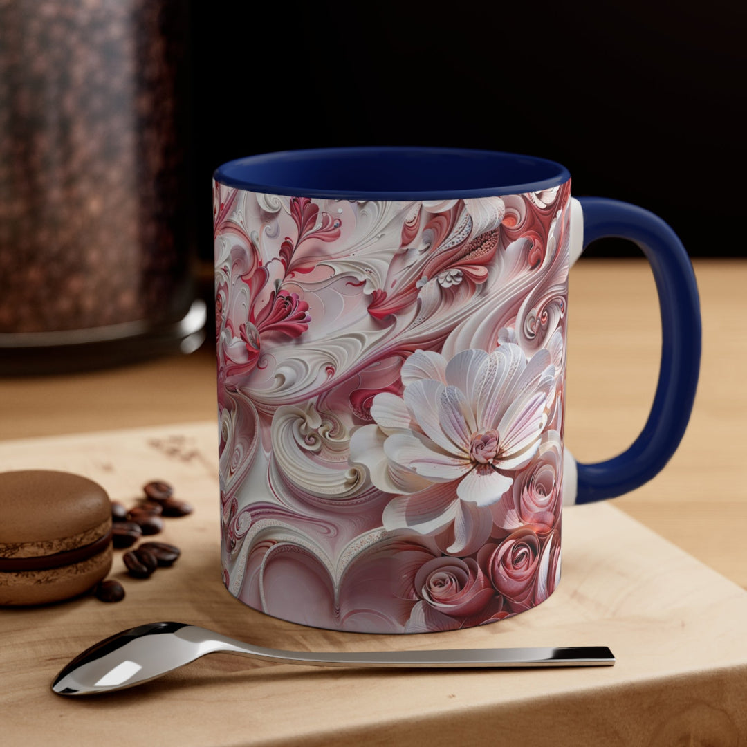 Floral Swirl Abundance - Accent Coffee Mug - Mug - g(0D·IO) - Pink - 11oz -