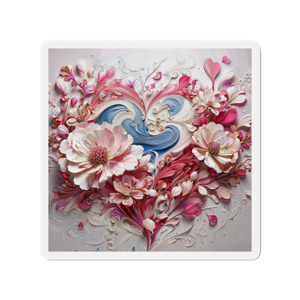 Floral Swirl Abundance - Die-cut Magnet - Home Decor - g(0D·IO) - 3" x 3" - Die-Cut - 1 pc