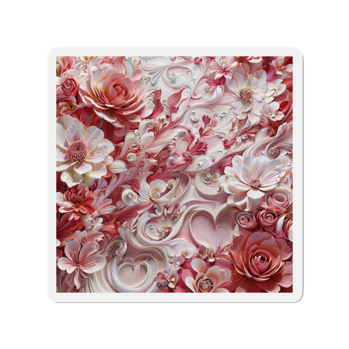 Floral Swirl Abundance - Die-cut Magnet - Home Decor - g(0D·IO) - 4" x 4" - Die-Cut - 1 pc