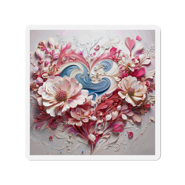 Floral Swirl Abundance - Die-cut Magnet - Home Decor - g(0D·IO) - 4" x 4" - Die-Cut - 1 pc