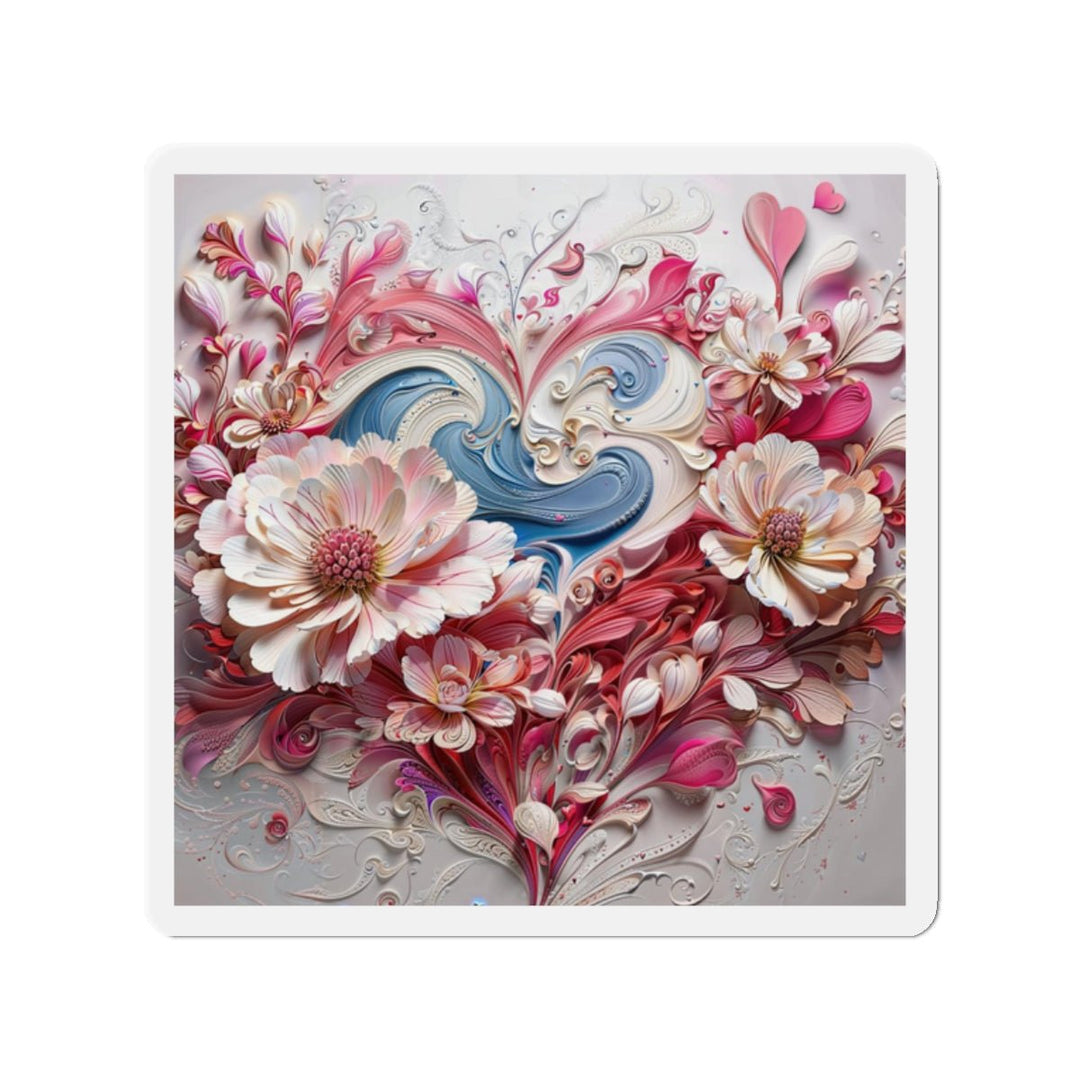 Floral Swirl Abundance - Die-cut Magnet - Home Decor - g(0D·IO) - 2" x 2" - Die-Cut - 1 pc