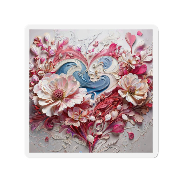 Floral Swirl Abundance - Die-cut Magnet - Home Decor - g(0D·IO) - 2" x 2" - Die-Cut - 1 pc