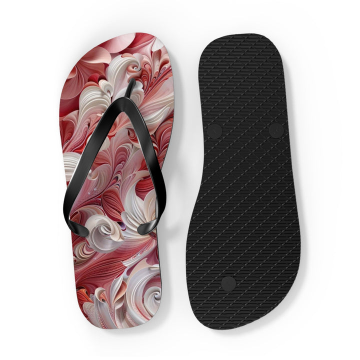 Floral Swirl Abundance - Flip Flops - Shoes - g(0D·IO) - XL - Black sole -