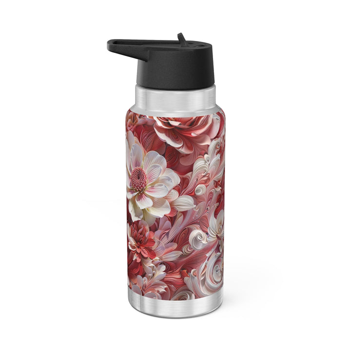 Floral Swirl Abundance - Gator Tumbler 32oz - Mug - g(0D·IO) - Silver - 32oz -