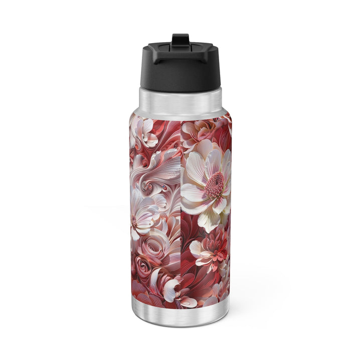 Floral Swirl Abundance - Gator Tumbler 32oz - Mug - g(0D·IO) - Silver - 32oz -