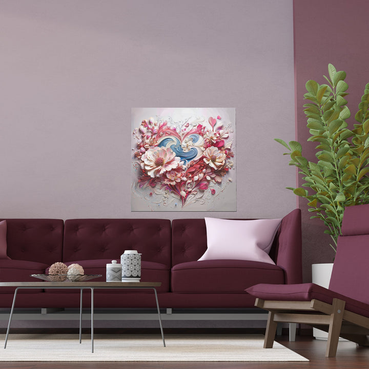 Floral Swirl Abundance - Indoor and Outdoor Silk Poster - Poster - g(0D·IO) - 30″ x 30″ (Square) - Semi Glossy -