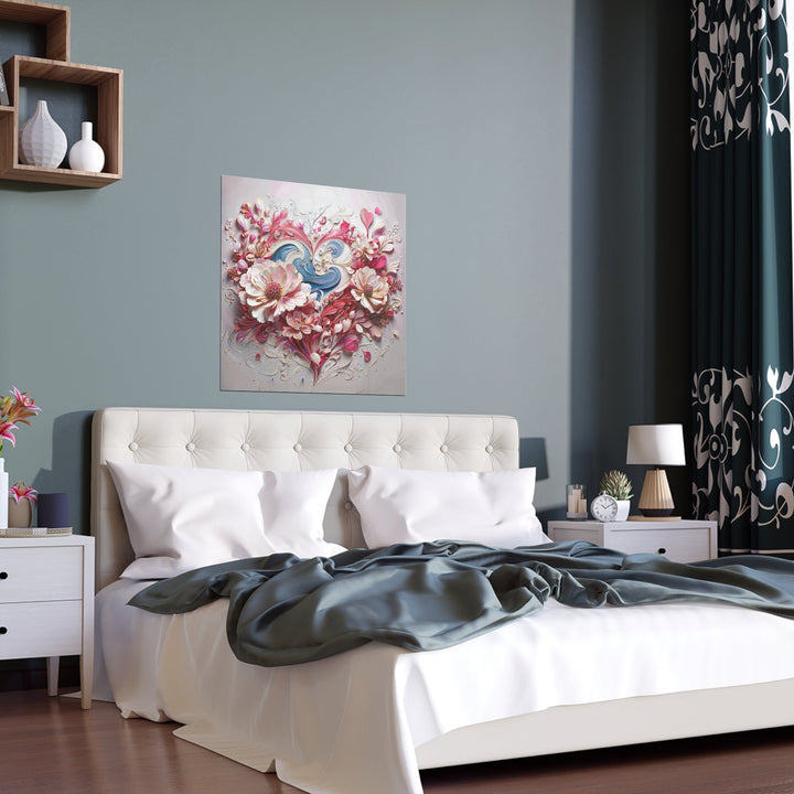 Floral Swirl Abundance - Indoor and Outdoor Silk Poster - Poster - g(0D·IO) - 30″ x 30″ (Square) - Semi Glossy -