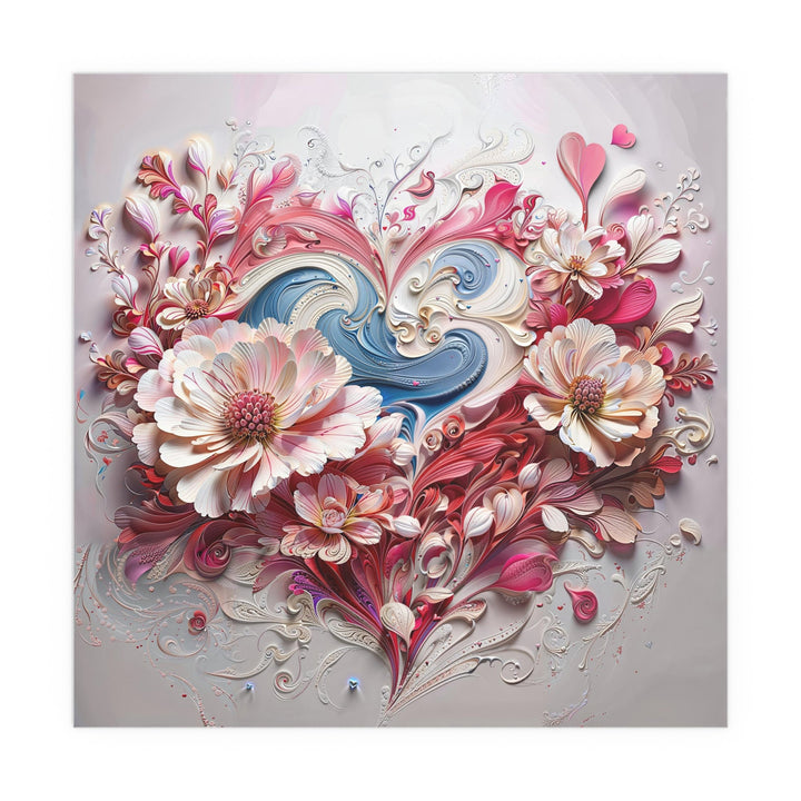 Floral Swirl Abundance - Indoor and Outdoor Silk Poster - Poster - g(0D·IO) - 30″ x 30″ (Square) - Semi Glossy -