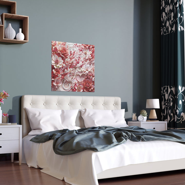 Floral Swirl Abundance - Indoor and Outdoor Silk Poster - Poster - g(0D·IO) - 30″ x 30″ (Square) - Semi Glossy -