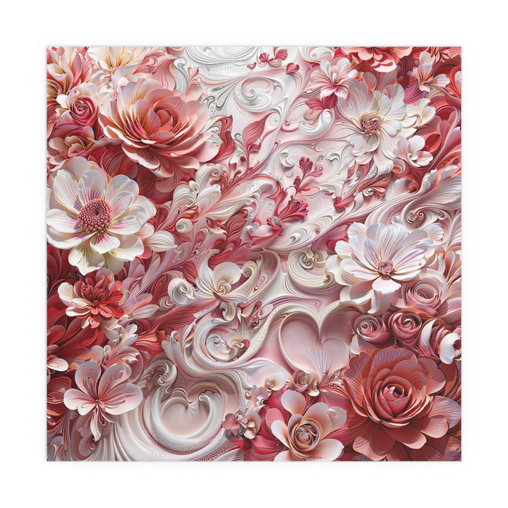 Floral Swirl Abundance - Indoor and Outdoor Silk Poster - Poster - g(0D·IO) - 30″ x 30″ (Square) - Semi Glossy -