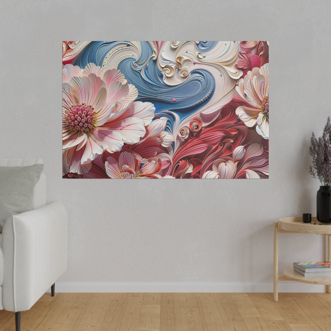 Floral Swirl Abundance - Matte Canvas - Canvas - g(0D·IO) - 32" x 32" (Square) - 0.75'' -