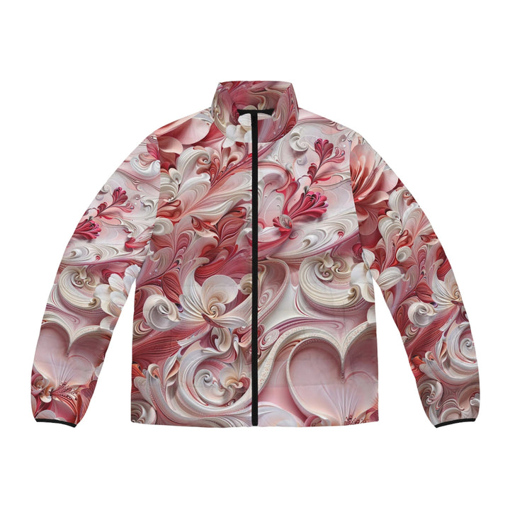 Floral Swirl Abundance - Puffer Jacket - All Over Prints - g(0D·IO) - S - Black zipper -