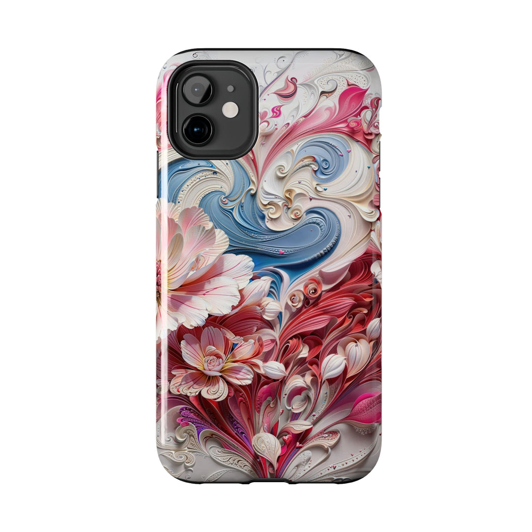 Floral Swirl Abundance - Tough Phone Case - Phone Case - g(0D·IO) - iPhone 13 Mini - -